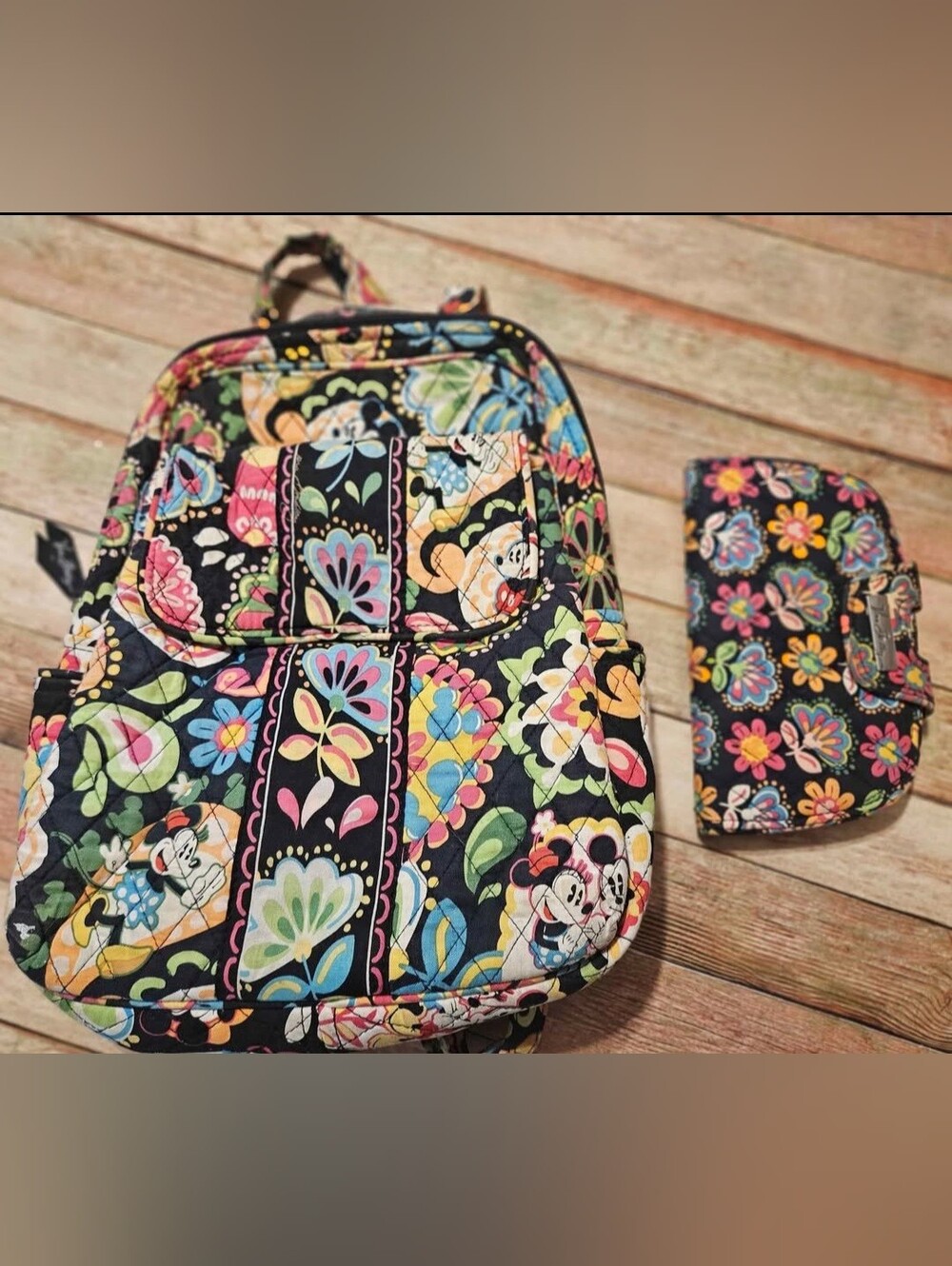 Vera Bradley Midnight Mickey Mini Backpack & Disney Kiss n Snap Wallet